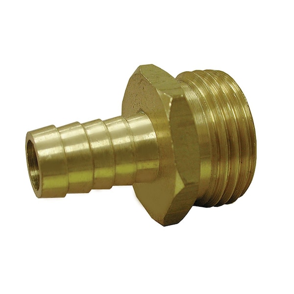 Jones Stephens 3/4in. MHT x 3/4in. Hose Barb Brass Garden Hose Adapter, Lead Free G20143 - main